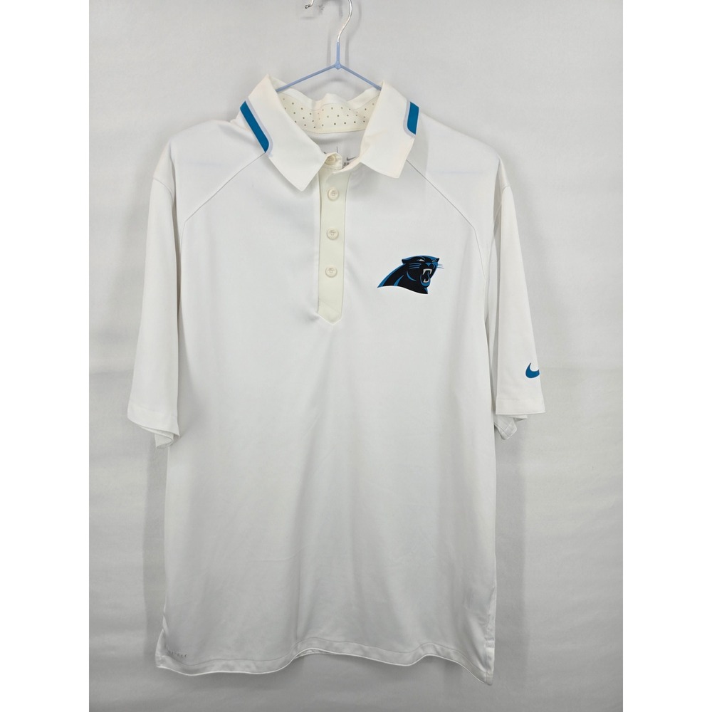 Nike Carolina Panthers NFL Onfield Dri-FIT‎ Polo Shirt Mens Medium White